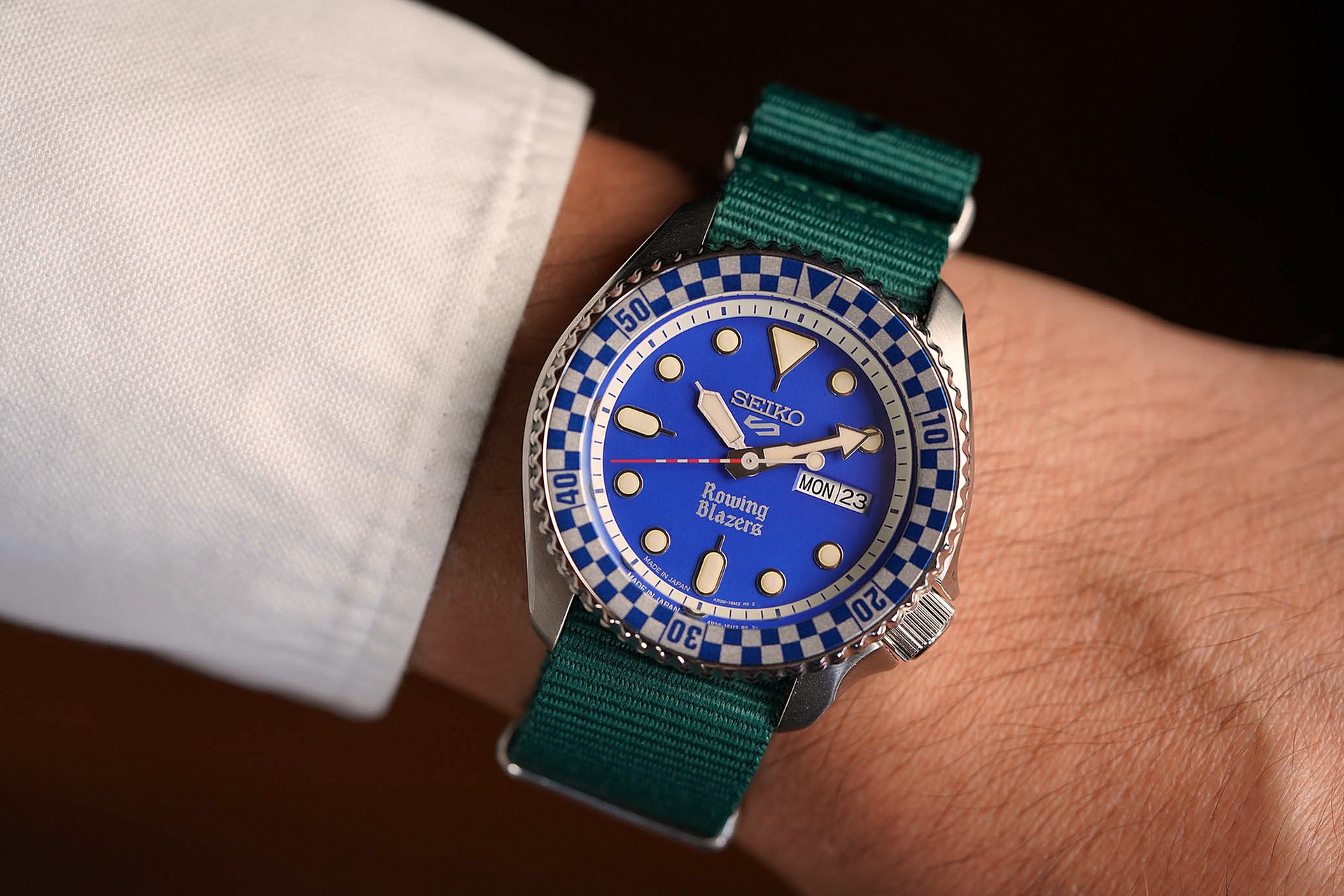 Seiko RB Rally Diver Blue Wristshot on Strap