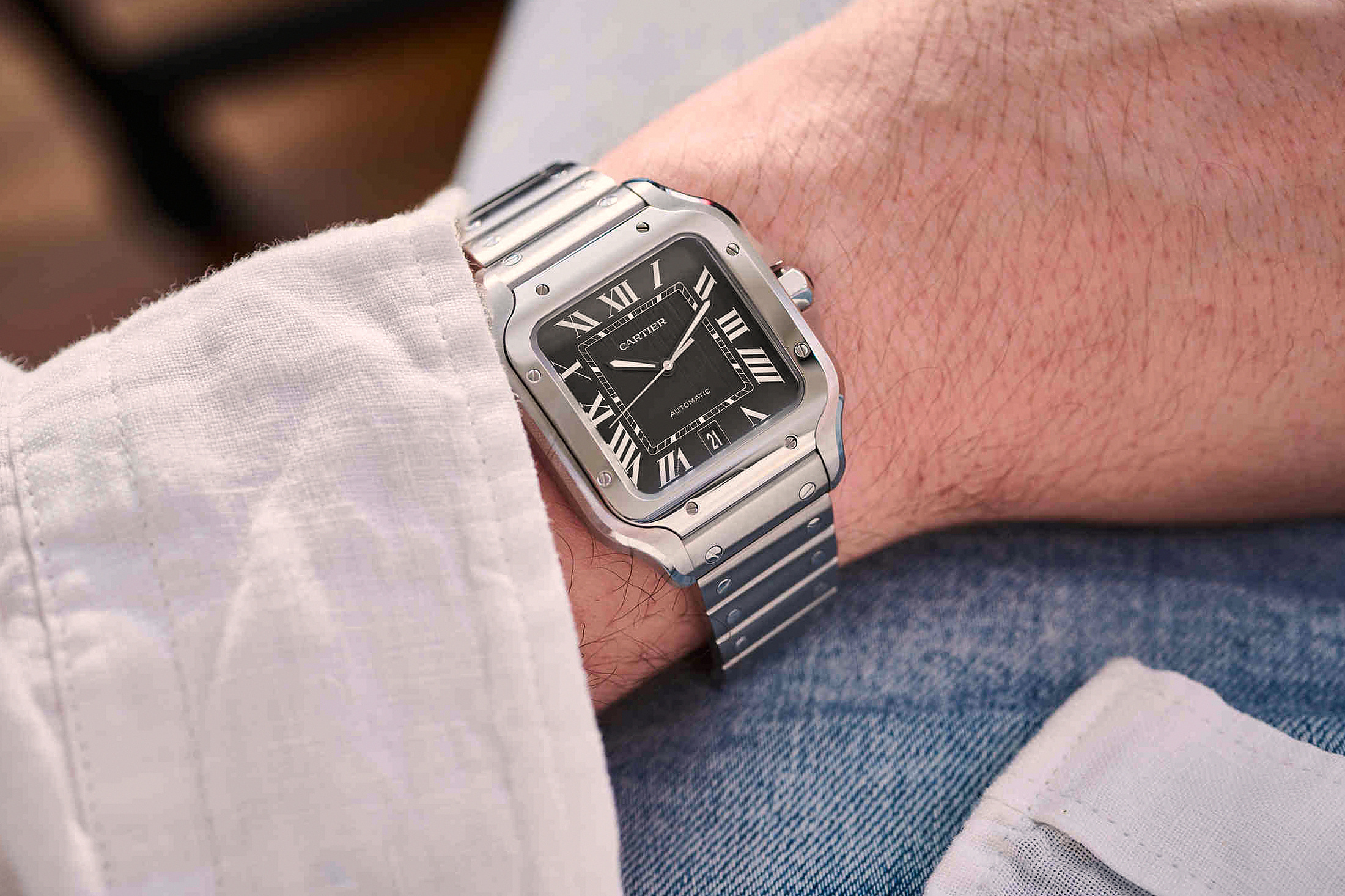 Cartier Santos в титане и стали