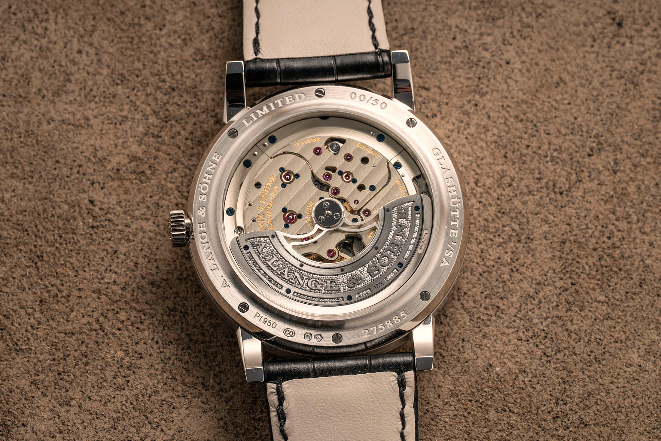 Lange 1 Perpetual Tourbillon Lumen задняя крышка