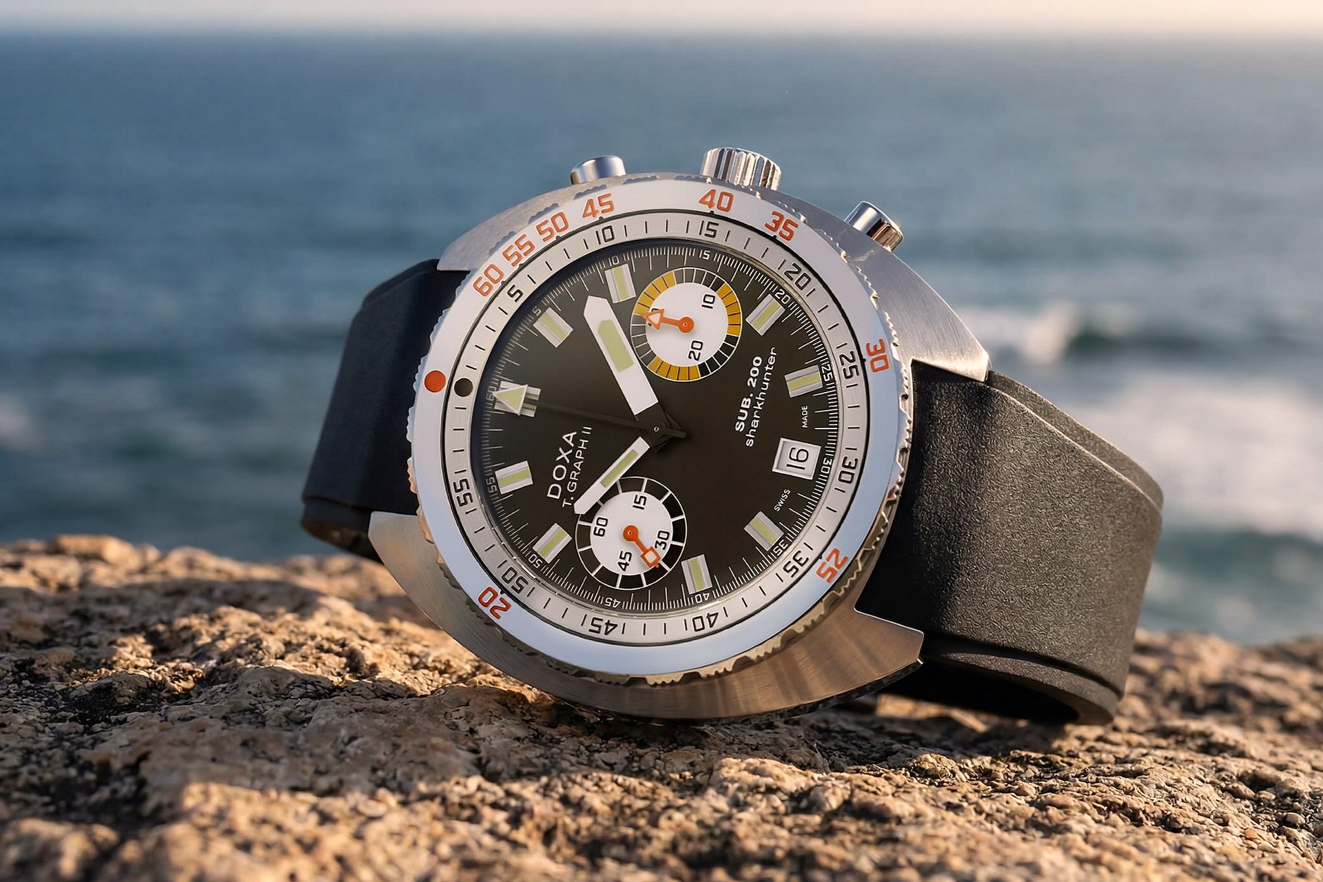 Doxa Sub 200 Tgraph II Black on Rock