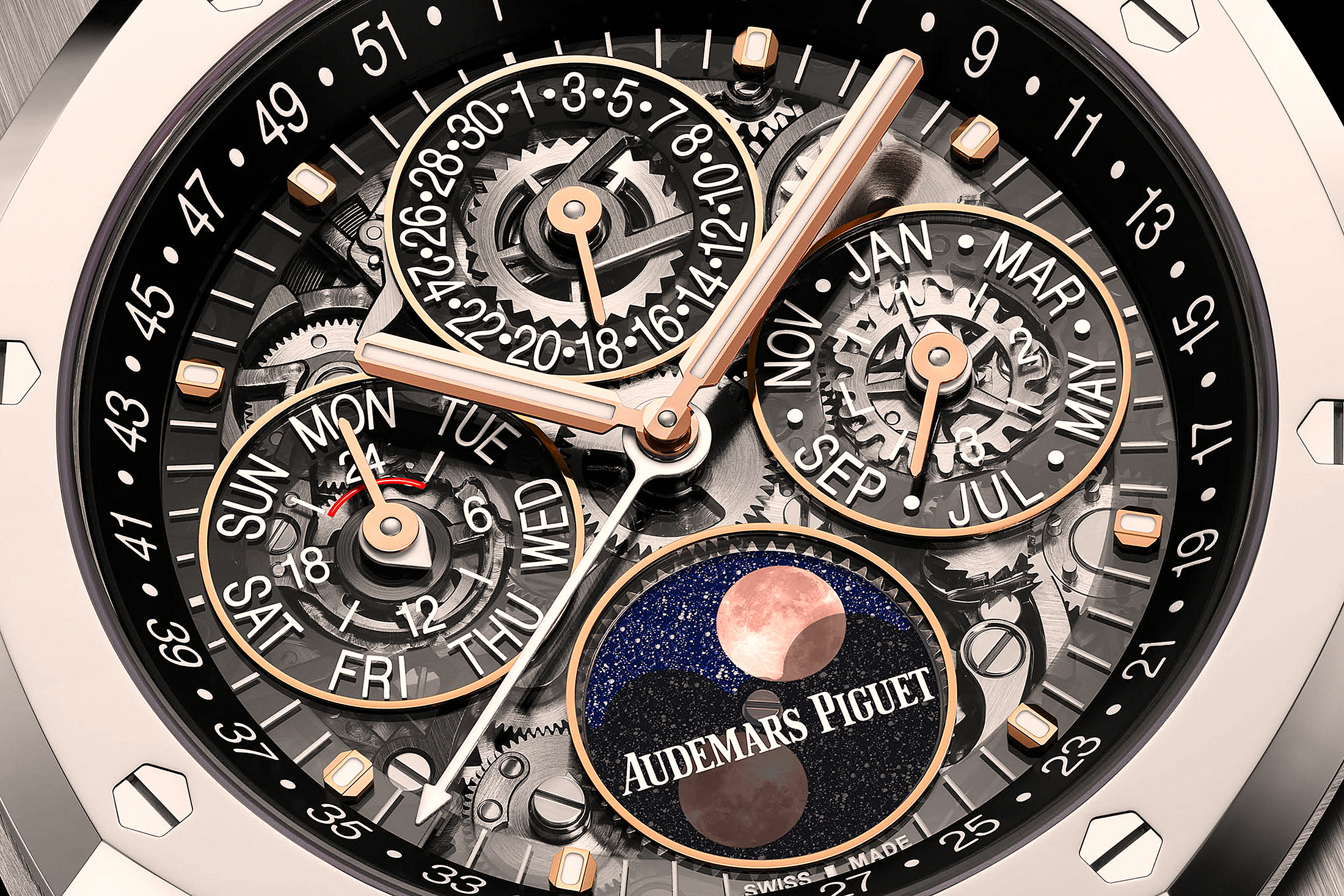 QP Royal Oak Openworked Dial Macro