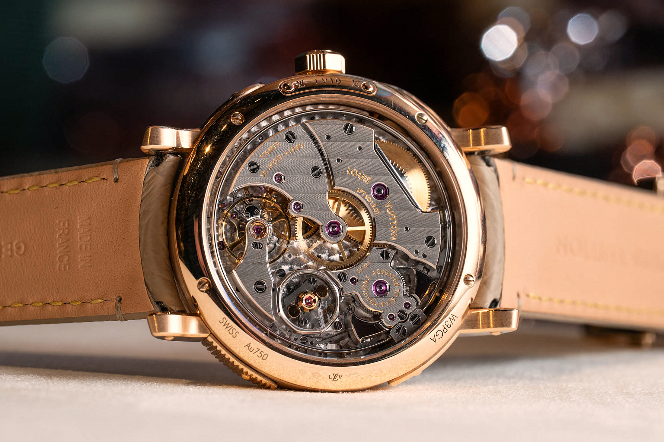 Вид на механизм Escale Minute Repeater